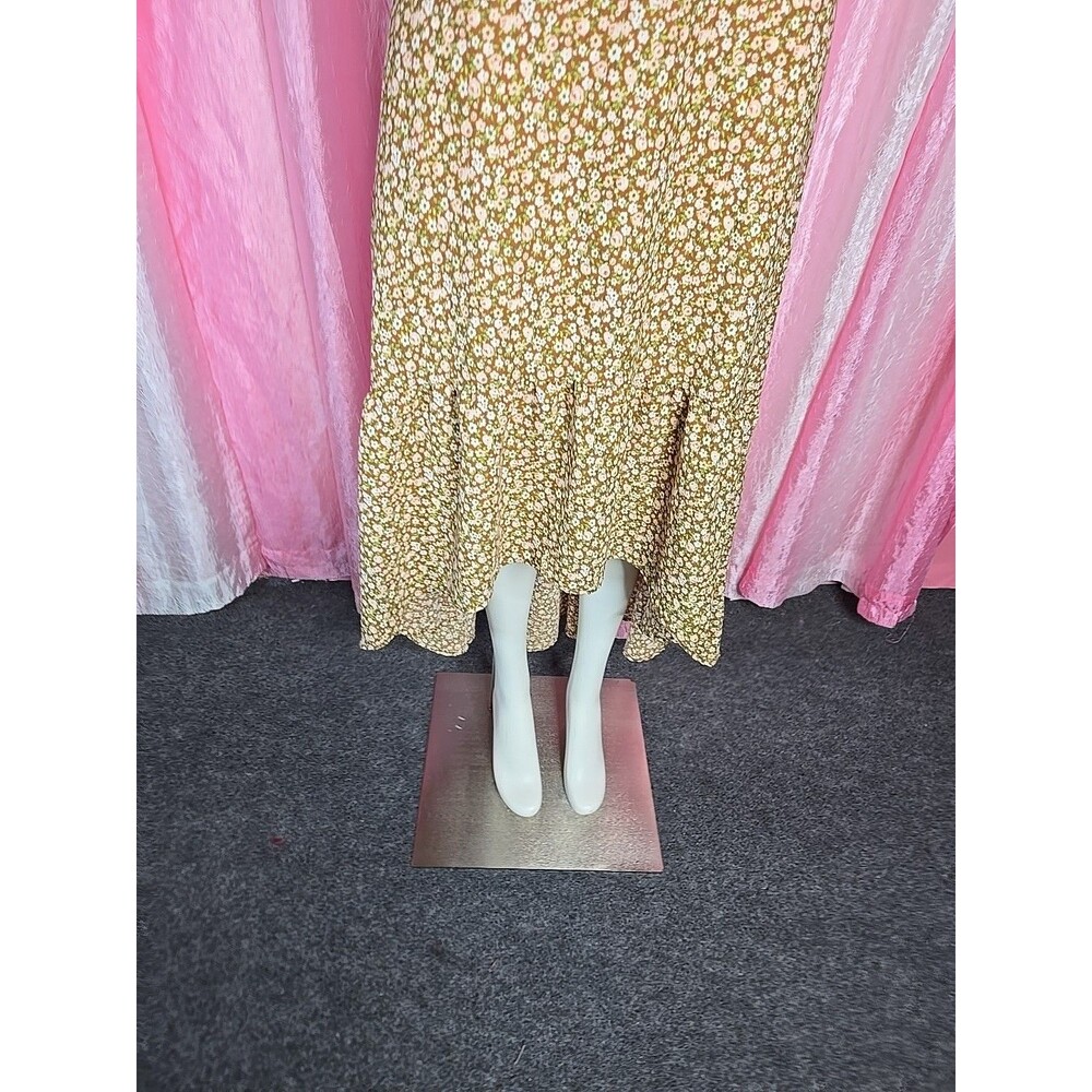 Altar'd State Brown Floral High Low Ruffle Maxi Boho Skirt Size Large - Picture 6 of 15